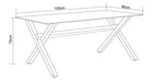Table à manger IXE chrome plateau en verre trempé 150 cm