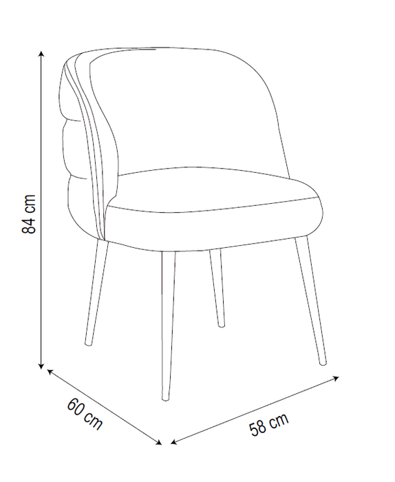 CHAISE SACHA PIEDS METAL NOIR ASSISE MOKA TISSU EFFET LIN - image 4