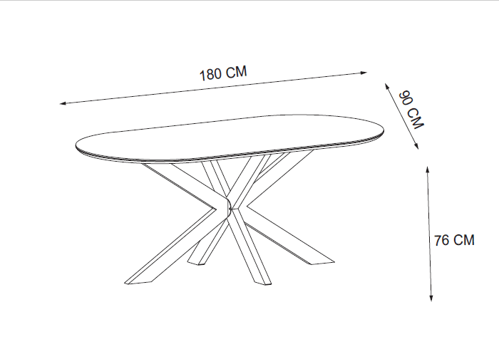 TABLE REPAS MANON PIED CHROME PLATEAU CERAMIQUE MARBRE BLANC 180x90cm - image 3