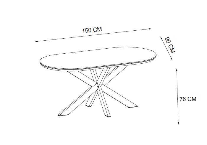 TABLE REPAS MANON PIED CHROME PLATEAU CERAMIQUE MARBRE BLANC 150x90cm - image 3
