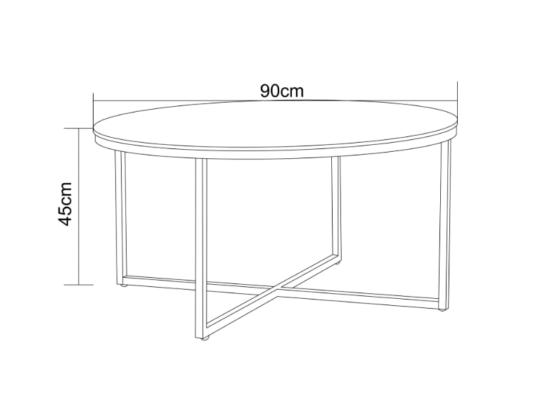 TABLE BASSE LORIE PIED GOLD MARBRE NOIR 90CM - image 2