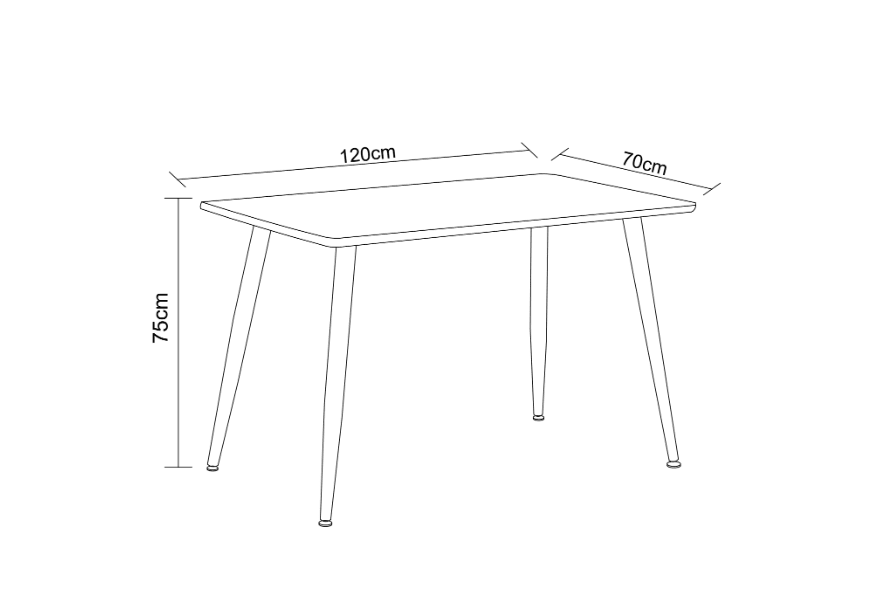 TABLE REPAS AMMO METAL NOIR PLATEAU EN CHENE GRIFFEE 120 x 70 c - image 2