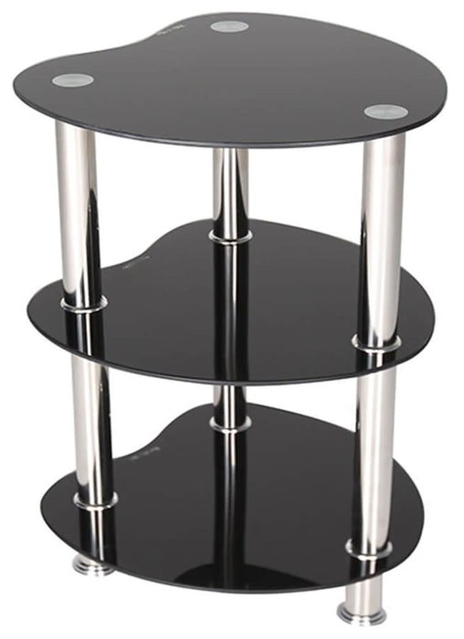 GUÉRIDON CHLOE VERRE NOIR 40x40x65 cm