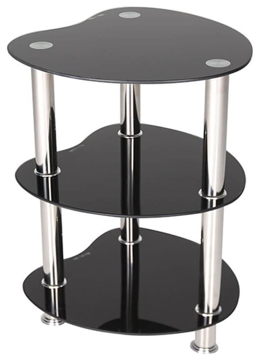 GUÉRIDON CHLOE VERRE NOIR 40x40x65 cm