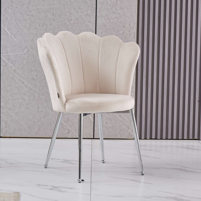 CHAISE NYMPHEA CHROME VELOURS BEIGE - image 3