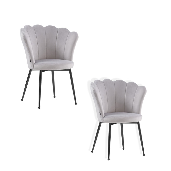 Lot de chaises NYMPHEA pieds métal noir assise Velours - image 3
