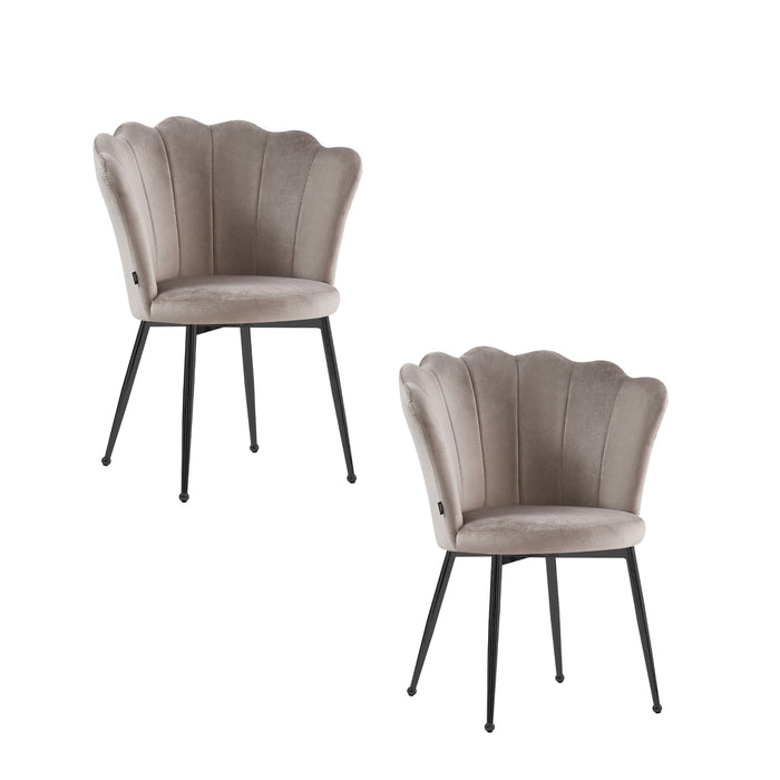 Lot de chaises NYMPHEA pieds métal noir assise Velours - image 2