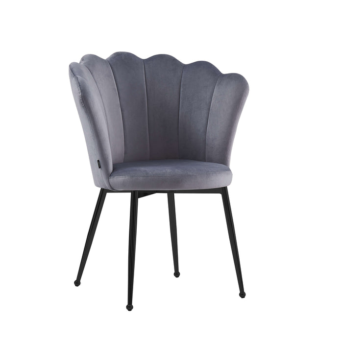 Lot de chaises NYMPHEA pieds métal noir assise Velours - image 3
