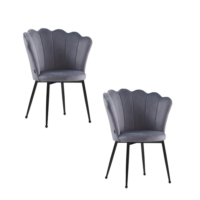 Lot de chaises NYMPHEA pieds métal noir assise Velours - image 2