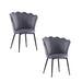 Lot de chaises NYMPHEA pieds métal noir assise Velours - image 2