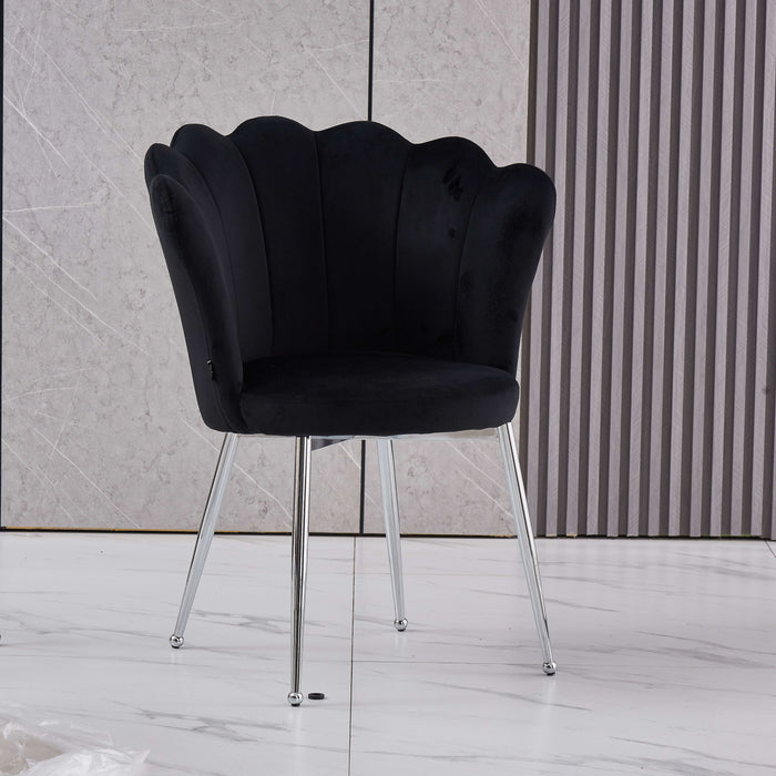 CHAISE NYMPHEA CHROME VELOURS NOIR - image 3