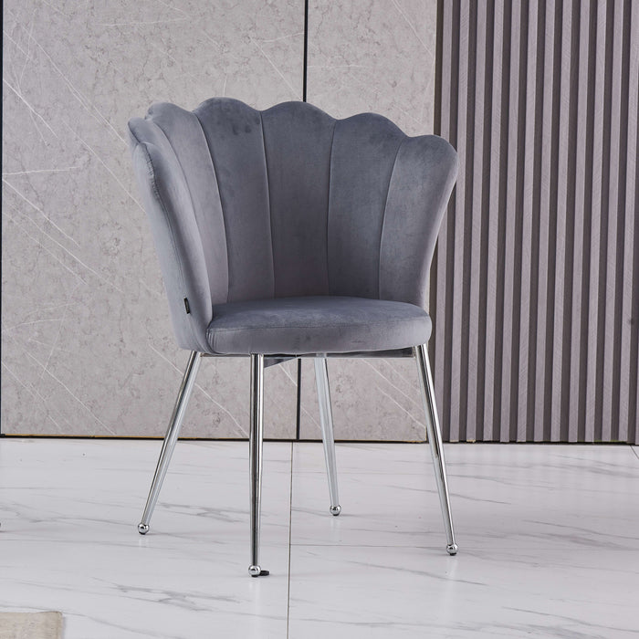 CHAISE NYMPHEA CHROME VELOURS SILVER - image 3