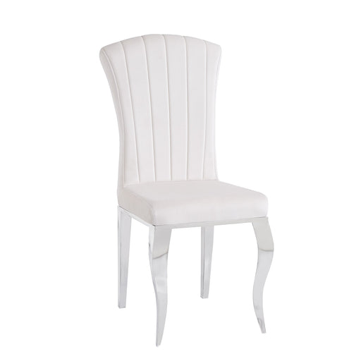 Chaises baroque louis pied chrome tissu velours beige