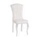 Chaises baroque louis pied chrome tissu velours beige - image 2