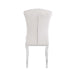 Chaises baroque louis pied chrome tissu velours beige - image 3