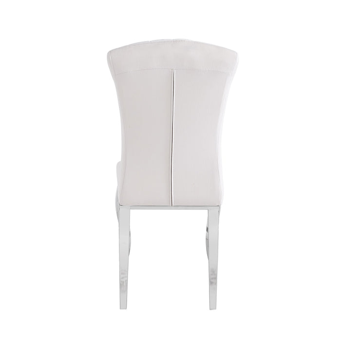 Chaises baroque louis pied chrome tissu velours beige