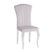 Chaises baroque Louis pied chrome tissu velours moka