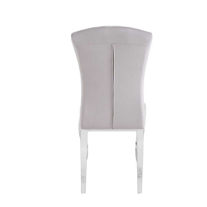 Chaises baroque Louis pied chrome tissu velours moka