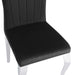 Chaises baroque Louis pied chrome tissu velours noir - image 3
