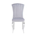 Chaises baroque Louis pied chrome tissu velours gris - image 1