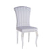 Chaises baroque Louis pied chrome tissu velours gris - image 2