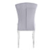 Chaises baroque Louis pied chrome tissu velours gris - image 3