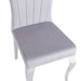 Chaises baroque Louis pied chrome tissu velours gris