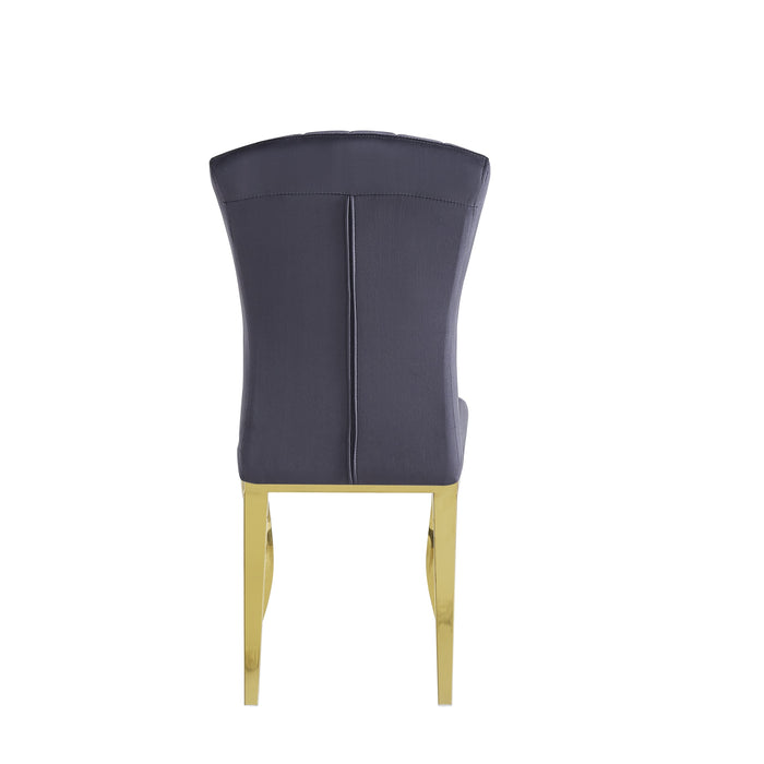 Chaises baroque Louis pied gold tissu velours ardoise gris