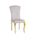 Chaises baroque Louis pied gold tissu velours moka - image 2