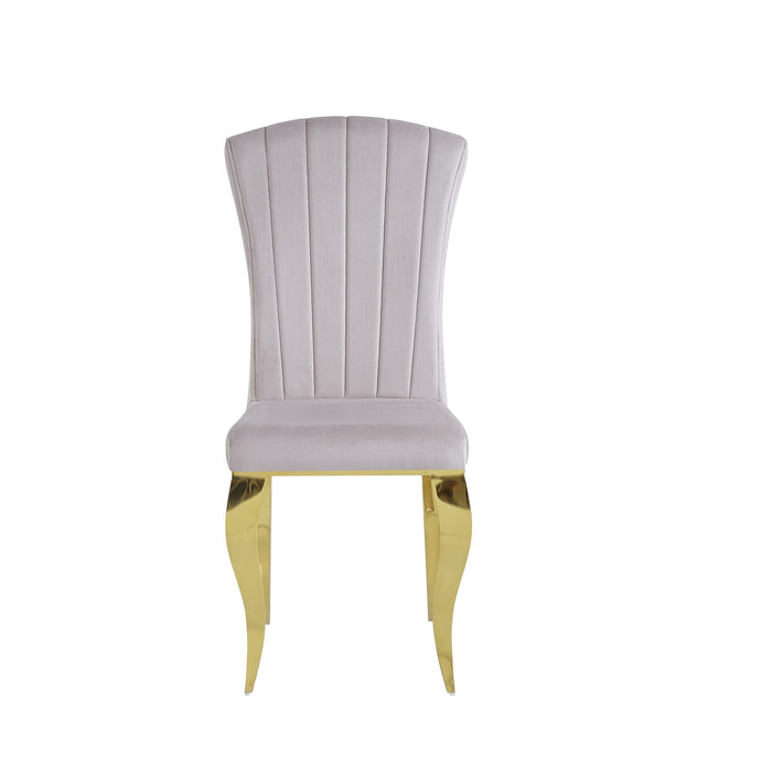 Chaises baroque Louis pied gold tissu velours moka
