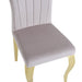 Chaises baroque Louis pied gold tissu velours moka