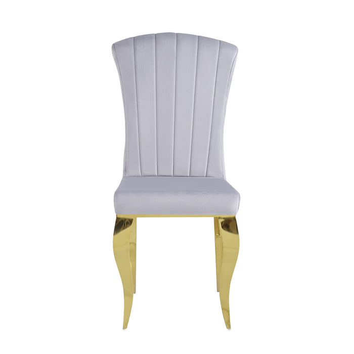 Chaises baroque Louis pied gold tissu velours gris
