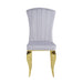 Chaises baroque Louis pied gold tissu velours gris
