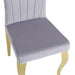 Chaises baroque Louis pied gold tissu velours gris