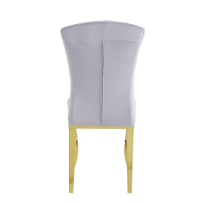 Chaises baroque Louis pied gold tissu velours gris