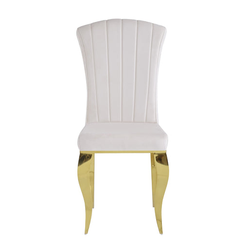 Chaises baroque Louis pied gold tissu velours beige