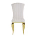 Chaises baroque Louis pied gold tissu velours beige - image 1