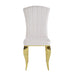 Chaises baroque Louis pied gold tissu velours beige