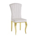 Chaises baroque Louis pied gold tissu velours beige - image 2