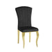 Chaises baroque Louis pied gold tissu velours noir - image 2