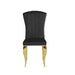 Chaises baroque Louis pied gold tissu velours noir - image 1