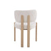 CHAISE BAGUETTE PIED EFFET BOIS SERGE CHENILLE BEIGE
