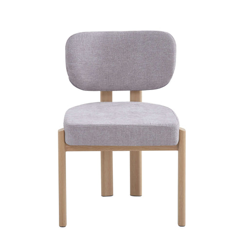 CHAISE BAGUETTE PIED EFFET BOIS SERGE CHENILLE LIGHT GRIS