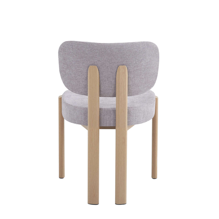 CHAISE BAGUETTE PIED EFFET BOIS SERGE CHENILLE LIGHT GRIS