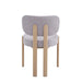 CHAISE BAGUETTE PIED EFFET BOIS SERGE CHENILLE LIGHT GRIS