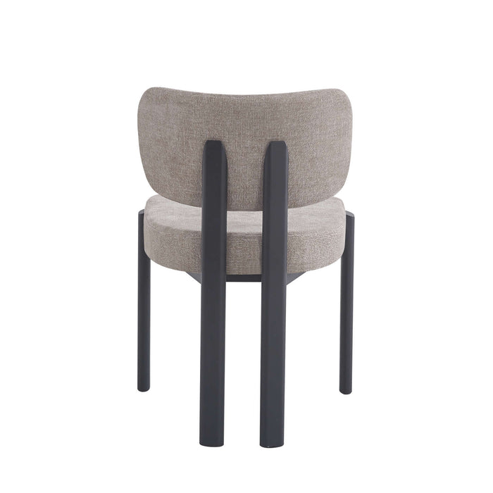 CHAISE BAGUETTE PIED METAL NOIR SERGE CHENILLE MOKA - image 3