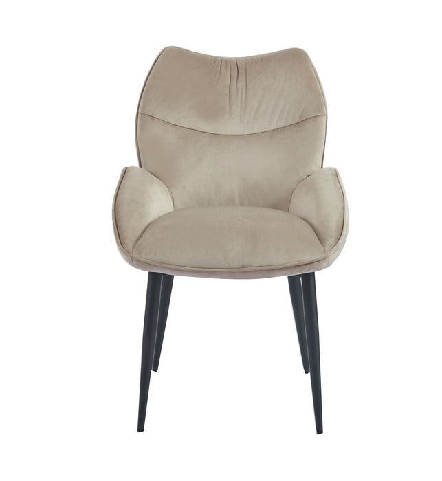 CHAISE LOHA PIED METAL NOIR TAUPE