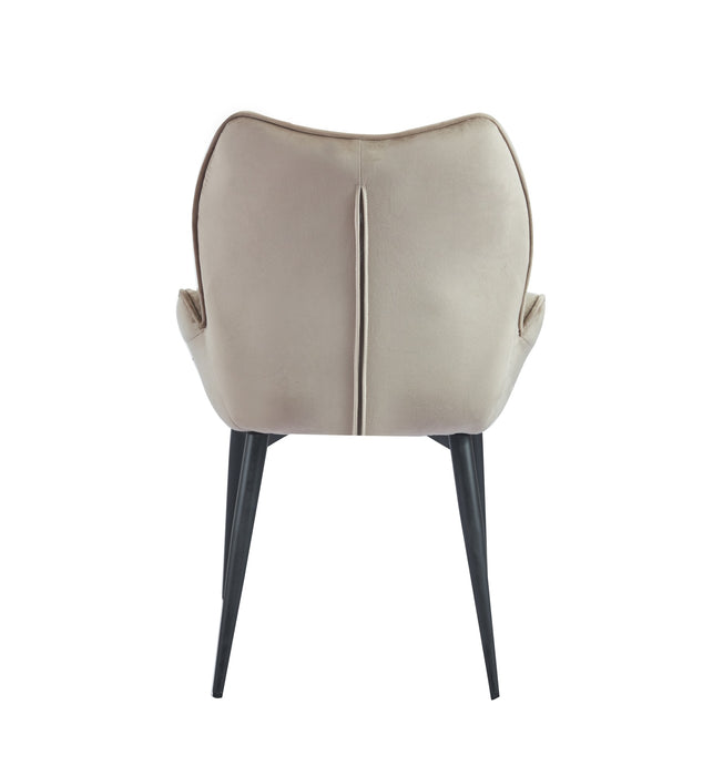 CHAISE LOHA PIED METAL NOIR TAUPE