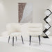 CHAISE SACHA PIEDS METAL NOIR ASSISE ECRU TISSU EFFET LIN - image 4