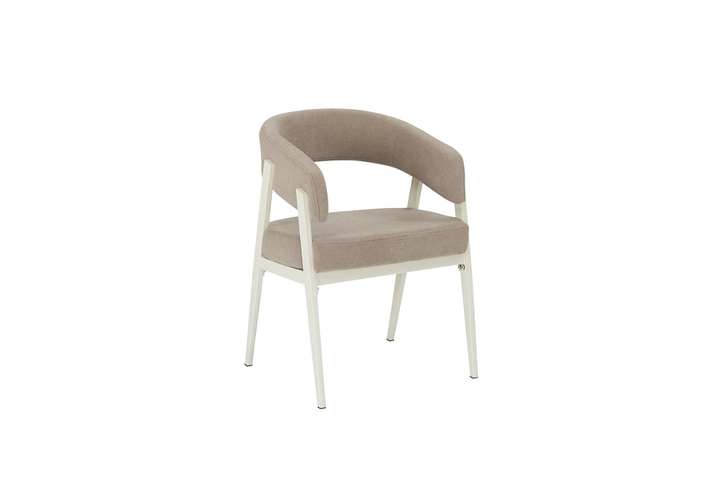 CHAISE ALICIA PIED METAL BEIGE ASSISES GRAIN MOKA - image 2